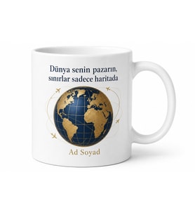 İhracat Uzmanına Hediye Küresel Başarı Motivasyon Kupa Bardak Özel Tasarım