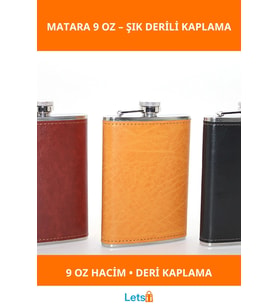 Paslanmaz Çelik Derili 9 Oz Matara Şık ve Dayanıklı