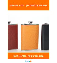 Paslanmaz Çelik Derili 9 Oz Matara Şık ve Dayanıklı