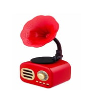 Samsung Galaxy S4 zoom Uyumlu Bluetoothlu Mini Gramofon Bluetooth FM Radyo Hoparlör (Kırmızı)