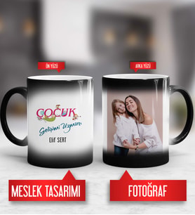 Çocuk Gelişimi Uzmanı Kupa Bardak Sihirli Fotoğraflı