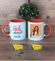 Psikoloji Öğretmeni Kupa Bardak Turuncu Fotoğraflı Öğretmenler Günü Hediyesi