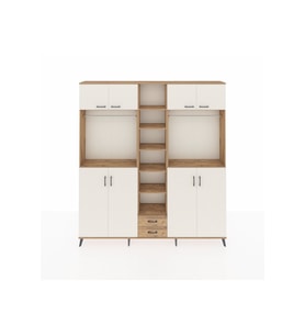 Arges Dolap 14 Raflı 2 Çekmeceli 2 Askılı 220x30x243 Çam-Aytaşı/Çam