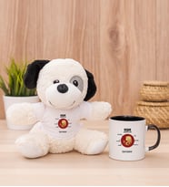 Kişiye Özel Başak Burcuna Hediye Peluş Köpek ve Siyah Kupa