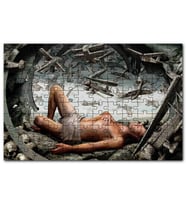 Cakapuzzle Baygın Adam Kurukafa Uçaklar İllüstrasyon Puzzle Yapboz MDF (Ahşap) (120 Parça)