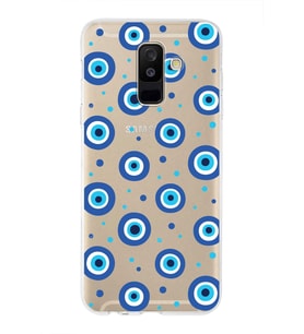 PrintiFy Samsung Galaxy A6 Plus 2018 ile Uyumlu 1mm Slim Fit Nazar Boncuğu 1 Baskılı Şeffaf  Kılıf