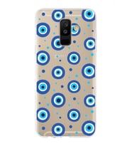 PrintiFy Samsung Galaxy A6 Plus 2018 ile Uyumlu 1mm Slim Fit Nazar Boncuğu 1 Baskılı Şeffaf  Kılıf