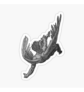 Icarus's fall Sticker Etiket Yapıştırma 19CM