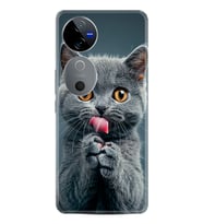 Vivo V40 5G Kılıf Boutique Baskılı Resimli Komik Kedi Pcode -008