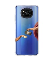 Poco X3 PRO / X3 NFC Uyumlu Eller Tablosu ve Kahve Tasarımlı Şeffaf Telefon Kılıfı