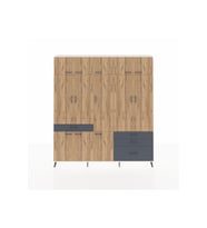 Arges Dolap 8 Raflı 4 Çekmeceli 3 Askılı 220x30x243 Aytaşı-Çam/Antrasit