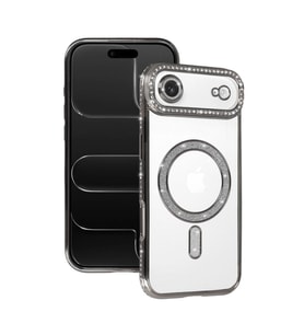 Apple İphone 17 Air Joke Simli Magneticsafe Kılıf - Gümüş