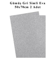 Gümüş Gri Silver Simli Eva 50x70 cm 2 Adet Simli Eva Süngeri Okul Kreş Anasınıfı Elişi Etkinlikleri