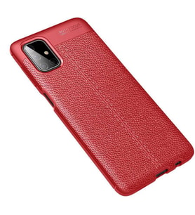 Samsung Galaxy M51 Kılıf Esnek Pu-Deri Leather-Pu Serisi Protected Case (Kırmızı)
