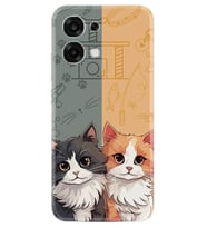 Oppo A6 Pro Kılıf Boutique Baskılı Resimli İkiz Kediler Pcode -086