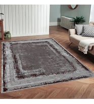 Eliana Home Dijital Baskı Yıkanabilir Kaymaz Taban Salon Halısı Ve Yolluk LNA0835-FNL45 (Kahverengi)