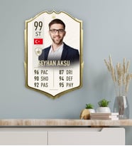 BK Gift Kişiye Özel Ahşap Tablo Futbolcu Kartı-11