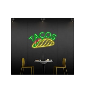 TACOS Yazılı ve Şekilli Neon Tabela