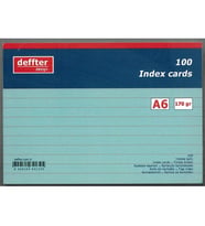 DEFFTER INDEX KARTI A6 MAVİ ÇİZGİLİ