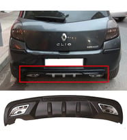 Renault Clio Mk3 Difüzör Difizör Siyah + Kare Egzoz Görünüm C Tip 2006 - 2012