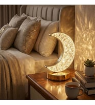 Hilal AY Model Kristal LED Masa Lambası – Dokunmatik, 3 Renk Işık Modlu, Şarjlı Mini Dekoratif Gece Lambası (5343)