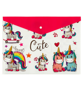 Bigpoint Çıtçıtlı Dosya A4 Unicorn Desenli x 12 Adet