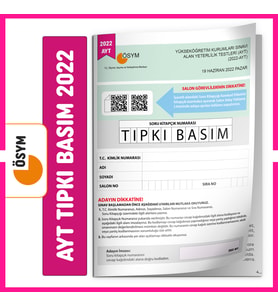 YKS-AYT 2022 ÖSYM Tıpkı Basım Türkiye Geneli Dijital Çözümlü Soru Kitapçığı