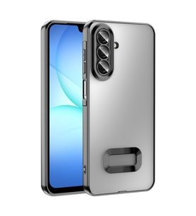 Lexroo Galaxy A17 Kılıf Kamera Korumalı Logo Gösteren Omega Kılıf - Siyah