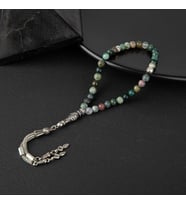 Hint Akiği Doğal Taş Tesbih 33lük - 6mm (Çok Renkli)