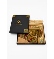 Astarlı Lale Desenli Seccade & Kristal Tesbih Seti