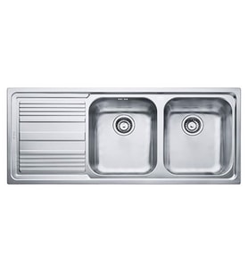 FRANKE Logicaline LLL 621 SOL Dekor 2 Gözlü Damlalıklı Eviye (Gri)