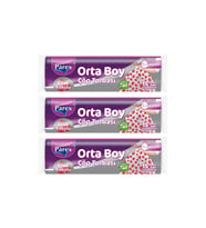 Premium Büzgülü Çöp Torbası Çilek Kokulu Orta Boy 15'li 55 x 60 cm Üçlü Paket