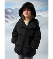 LCW Kids Siyah Kapüşonlu Kız Çocuk Şişme Mont