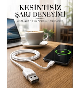 2 Metre Type-C Şarj Kablosu Güvenli Ve Stabil Şarj Desteği