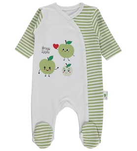 Nova Baby Yeşil Elma Kokulu Oval 1-6 Ay Tulum - Ekru