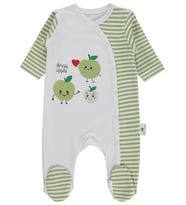 Nova Baby Yeşil Elma Kokulu Oval 1-6 Ay Tulum - Ekru