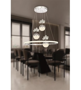 Eray Aydınlatma 2078-40 KR 3 Toplu Led Krom Avize (Metal)