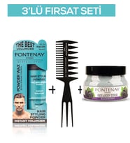 Fontenay Pudra Toz Wax Mavi 20gr + Şekil Tarağı 034 + Face And Body Scrub Böğürtlen 350ml 3'Lü Set