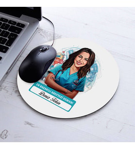 Kişiye Özel Hediye Karikatürlü En İyi Kadın Anestezi Uzmanı Mousepad