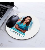 Kişiye Özel Hediye Karikatürlü En İyi Kadın Anestezi Uzmanı Mousepad