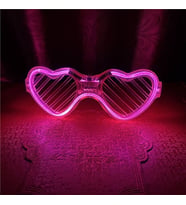 Pembe LED Işıklı Kalp Gözlük – 3 Modlu Parti &amp; Glow Gözlüğü