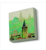 Galata Kulesi + Süleymaniye Camii Baskılı Doğaltaş  Magnet(KRT-023)Buzdolabı Süsü