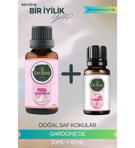Pudra 30 ML + Gül 10 ML ( Oda Kokusu Aroma Terapi Buhurdanlık / Difüzör Yağı ) Set 2 Adet