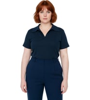 Kadın Basic Vücuda Oturan Polo Yaka Kısa Kollu Kaşkorse Bluz Cool & Comfort Yazlık Rahat Giyim