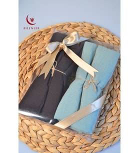 Bambu Kraş Şal – 75x210 cm  Nefes Alabilir, Terletmez, Tok Duruşlu Mevsimlik Kumaş (2'li Kutu) (Kahverengi)