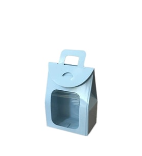 Kına Ve Çerez Çantası Pencereli Karton 7.5X11X4 (20 Adet)  Mavi