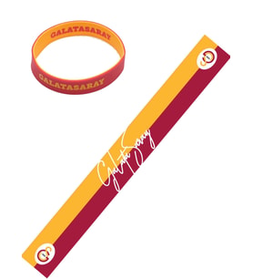Galatasaray Lisanslı Yazılı Şal Atkı Ve Bileklik Sarı-Kırmızı