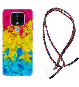 Tecno Camon 16 18P Pova Kılıf Boyun Asklı Rasta Silikon Yapraklar 1634