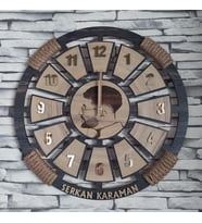 Lavinta54 Kişiye Özel Dekoratif Ahşap Duvar Saati