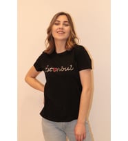 Rich Kadın Bisiklet Yaka T-shirt %100 Pamuk Tişört